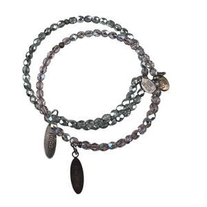 Donna Dressler Sterling Silver Bracelet Adjustable Beaded Crystals Hope Believe